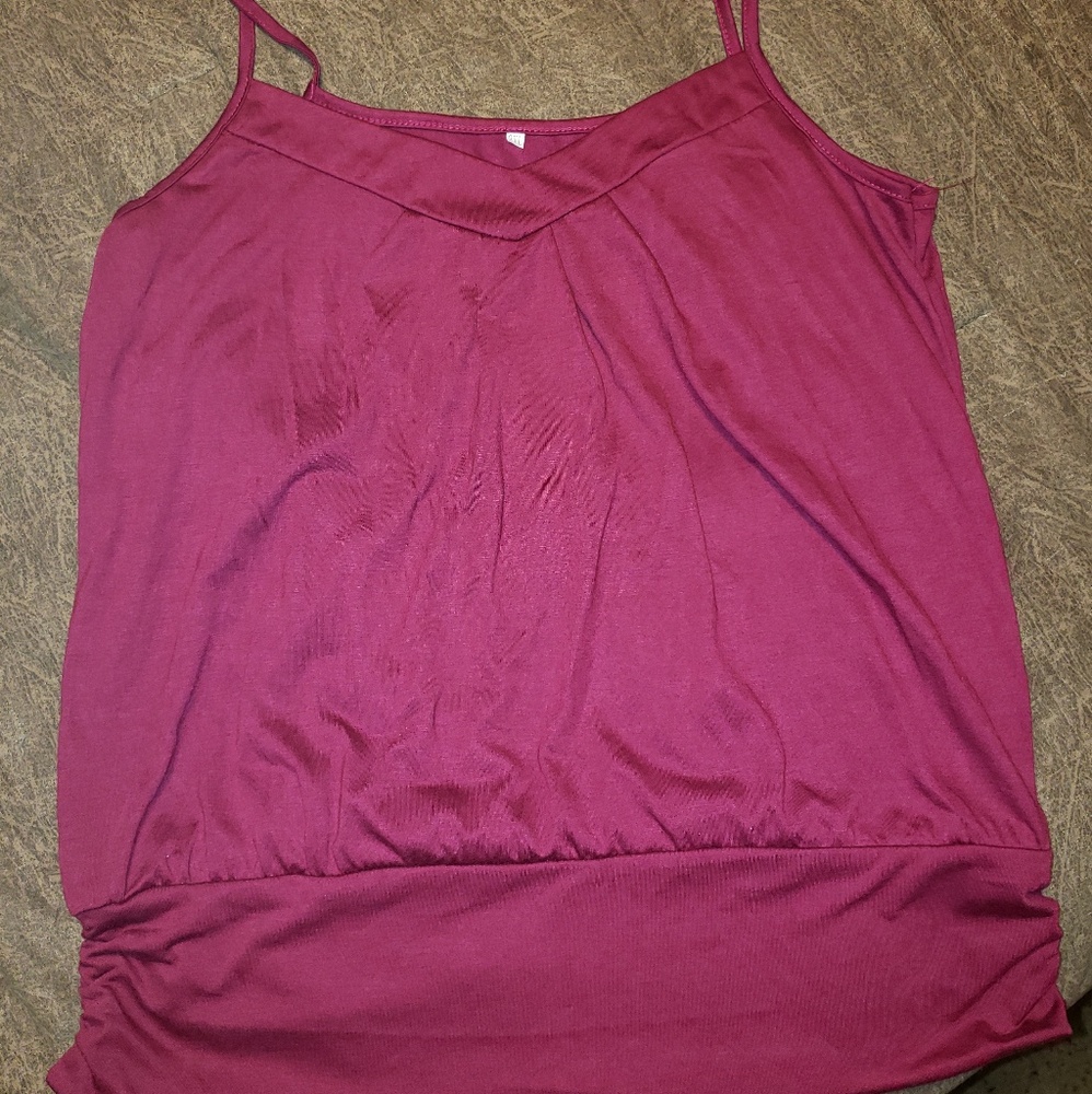 Dark Magenta String Tank Top